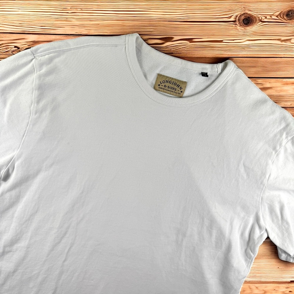 Longjohn Sons Shirt Men 2XLT White Heavy Cotton Spring Travel Resort Luxury EUC‎